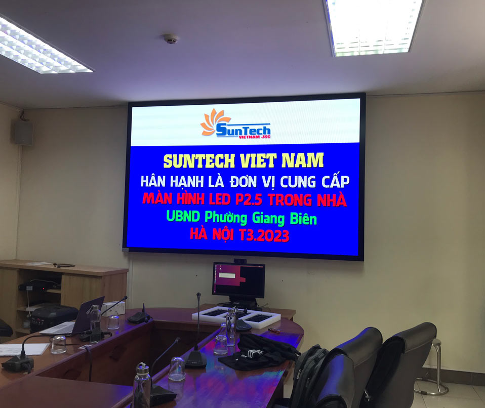 Lắp đặt màn hình LED UBND phường Giang Biên Hà Nội