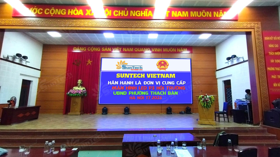 Lắp đặt màn hình LED hội trường cho UBND Thạch Bàn – Hà Nội