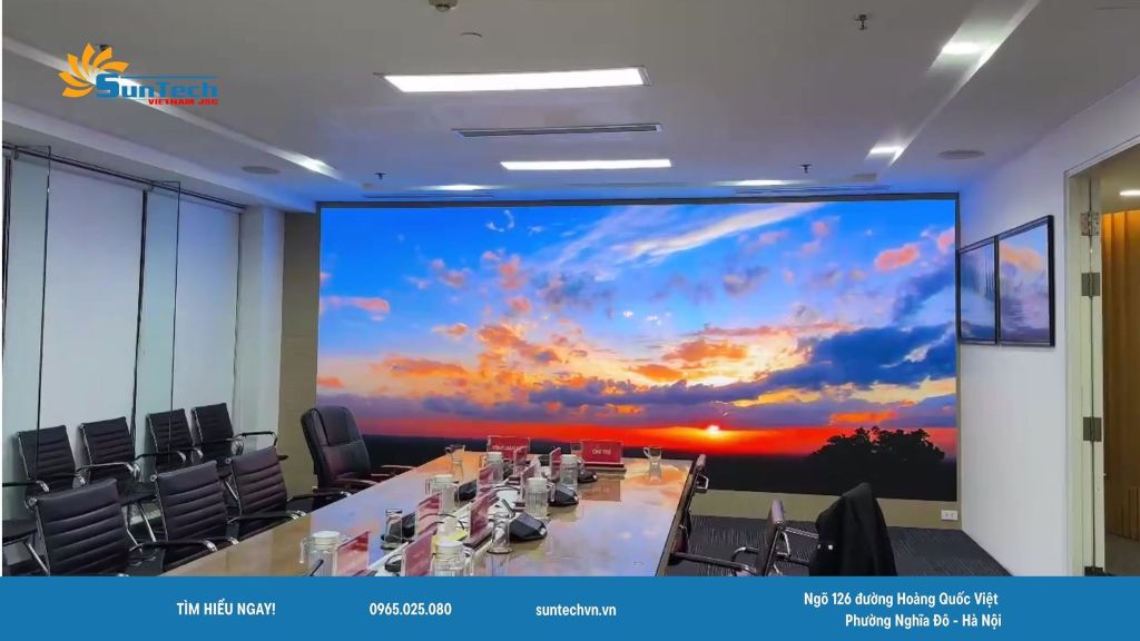 Cận cảnh màn hình LED P1.25 - Phòng họp Viettel Duy Tân