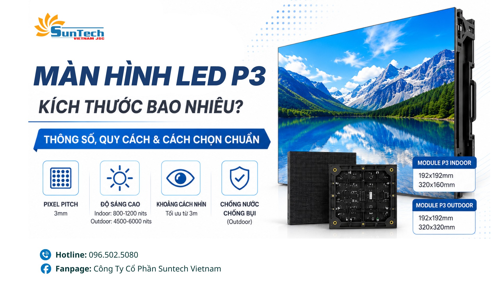 Kích Thước Màn Hình LED P3 Bao Nhiêu? Thông Số, Quy Cách Và Cách Chọn Chuẩn