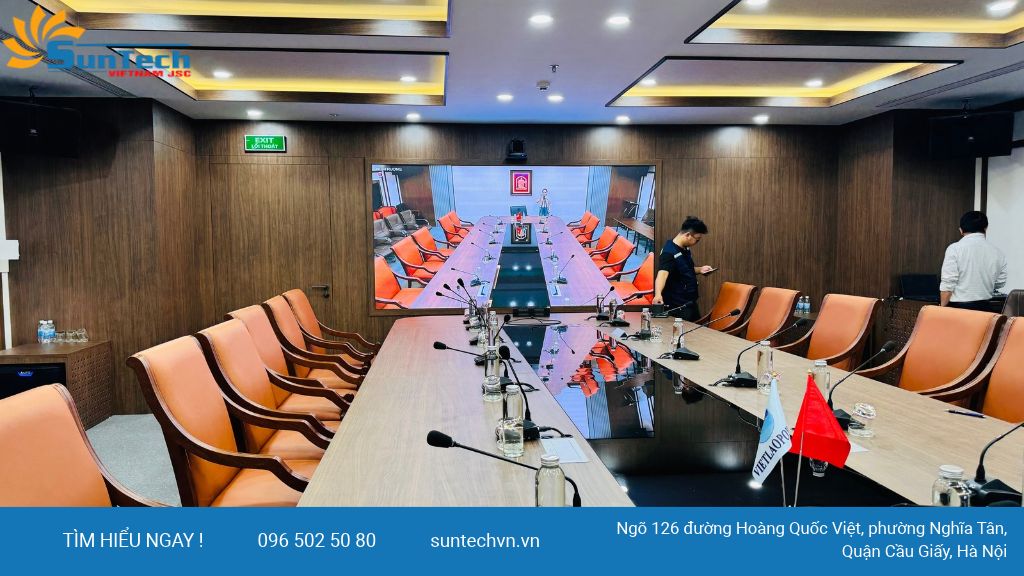 Lắp đặt màn hình LED P1.66 cho phòng họp CTCP Điện Việt - Lào