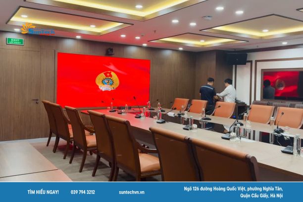 Màn hình LED P1.66 Suntech hoàn thiện cho CTCP Điện Việt - Lào