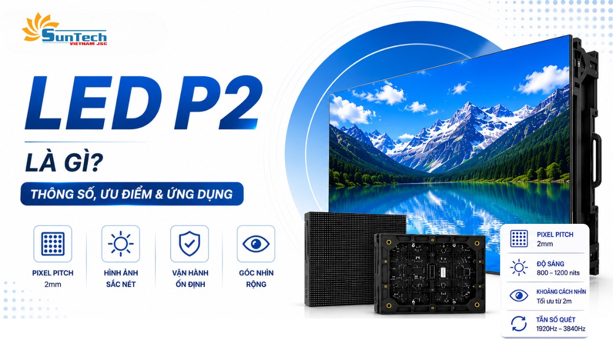 Màn Hình LED P2 Là Gì? Thông Số, Ưu Điểm Và Ứng Dụng Thực Tế