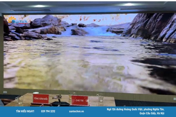 Cận cảnh màn hình LED P1.25 - Phòng họp Viettel Duy Tân