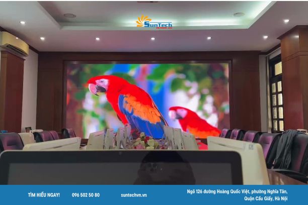 Cận cảnh màn hình LED hội nghị P1.53 trường Cao đẳng ANND 1 (ảnh: Suntech)